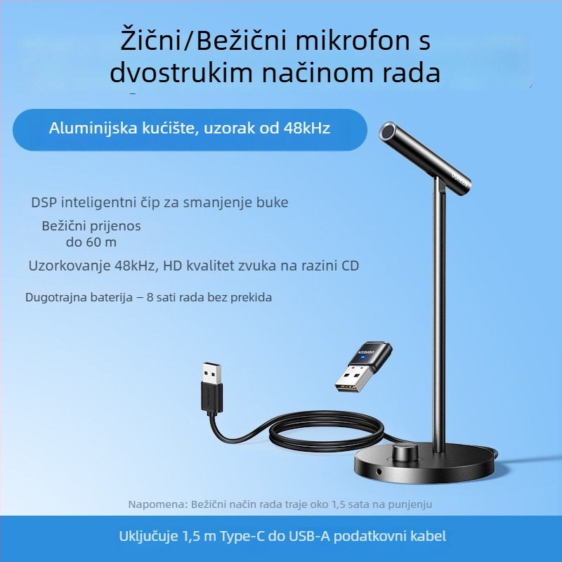 Cm379 USB stolni mikrofon za livestreaming i igrice, omnidirekcijski prijem, dinamički element, SNR ≥70 dB