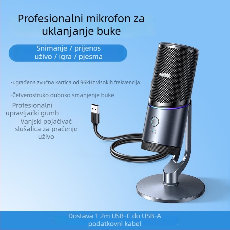 Cm379 USB stolni mikrofon za livestreaming i igrice, omnidirekcijski prijem, dinamički element, SNR ≥70 dB