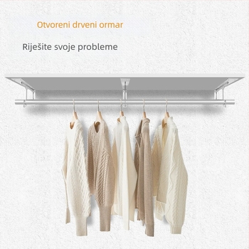 Držač za šinu za odjeću na zidu — jednostavan i moderan stil; Materijal: hladno valjani čelik; Marka: Qianfeng Hardware; Završna obloga: pečeni lak