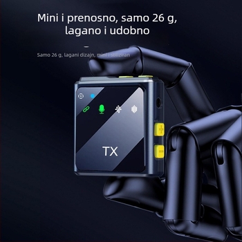 Bežični Lavalier mikrofon za vanjske prijenose uživo – tri u jednom, snimanje zvuka uz redukciju šuma, omnidirakcijski, Bluetooth 5.2, 20Hz–20kHz, SNR ≥60 dB, trajanje baterije 8-12 sati