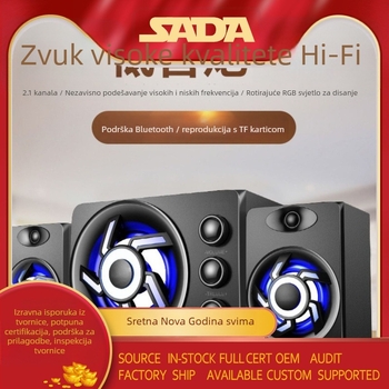 Računalni zvučnik 2.1-kanalni, 3W izlaz, 3,5 mm ulaz, Bluetooth 2.1, drveno kućište