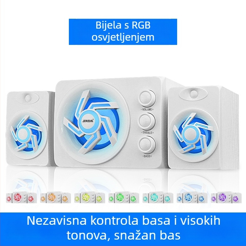 Računalni zvučnik 2.1-kanalni, 3W izlaz, 3,5 mm ulaz, Bluetooth 2.1, drveno kućište
