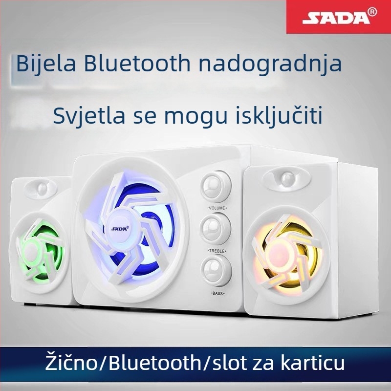 Računalni zvučnik 2.1-kanalni, 3W izlaz, 3,5 mm ulaz, Bluetooth 2.1, drveno kućište