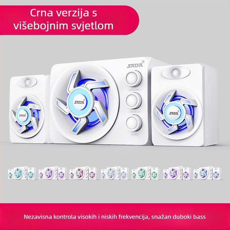 Računalni zvučnik 2.1-kanalni, 3W izlaz, 3,5 mm ulaz, Bluetooth 2.1, drveno kućište