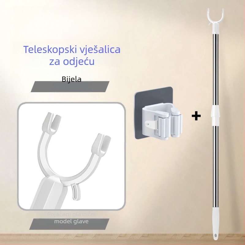 Teleskopski stalak za sušenje odjeće od nehrđajućeg čelika, za balkon i kupaonicu, moderan minimalistički stil