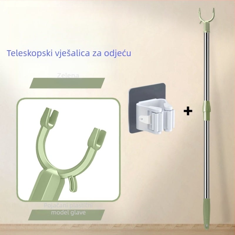 Teleskopski stalak za sušenje odjeće od nehrđajućeg čelika, za balkon i kupaonicu, moderan minimalistički stil