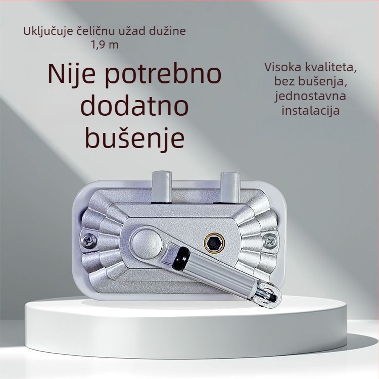 Sušilka za odjeću s dvostrukom šipkom, ručni pogon, aluminijska legura, unutarnji podizni mehanizam