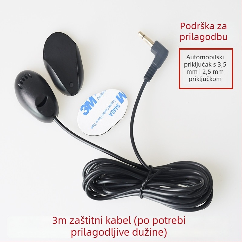 Automobilski žični mikrofon Bluetooth 5.1, omnidirekcionalni, 20 Hz-20 kHz, 3-12 V