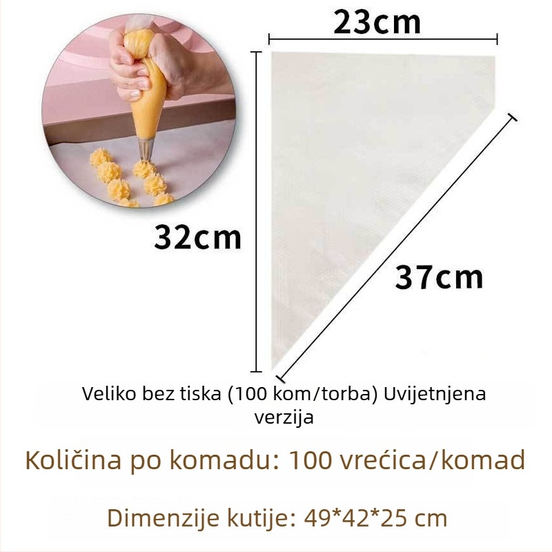 Dekorativna vrećica za ukrašavanje, PE materijal, ponovno upotrebljiva, pakiranje 100 kom, moderni minimalistički stil