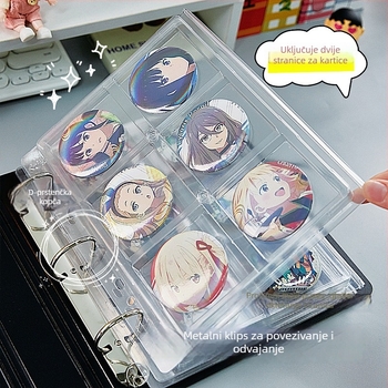 Akrilni stolni izložbeni binder za značke, proziran, prašinu otporan, veliki kapacitet, PP korica, stil slobodnih listova, 1 unutarnja stranica