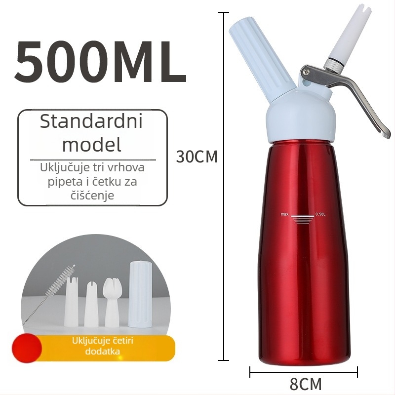 Lanrun Pistolj za ukrašavanje krema — aluminijsko/plastično tijelo, vrh/mlaznica/torba, Moderan minimalistički stil
