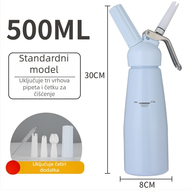 Lanrun Pistolj za ukrašavanje krema — aluminijsko/plastično tijelo, vrh/mlaznica/torba, Moderan minimalistički stil