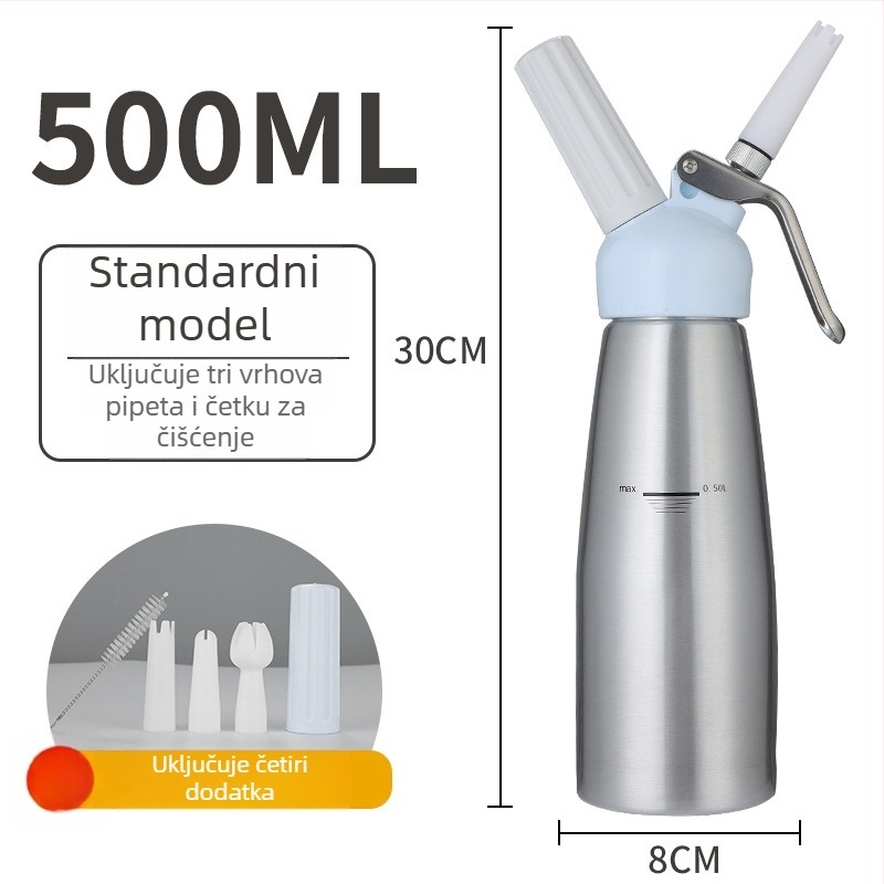 Lanrun Pistolj za ukrašavanje krema — aluminijsko/plastično tijelo, vrh/mlaznica/torba, Moderan minimalistički stil
