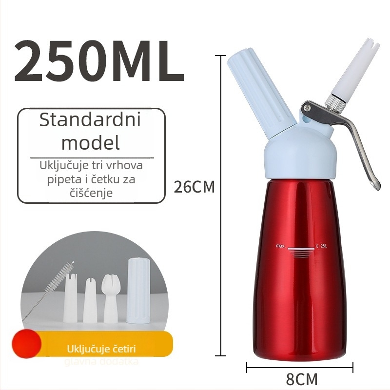 Lanrun Pistolj za ukrašavanje krema — aluminijsko/plastično tijelo, vrh/mlaznica/torba, Moderan minimalistički stil