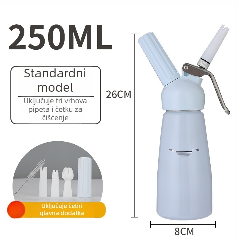 Lanrun Pistolj za ukrašavanje krema — aluminijsko/plastično tijelo, vrh/mlaznica/torba, Moderan minimalistički stil