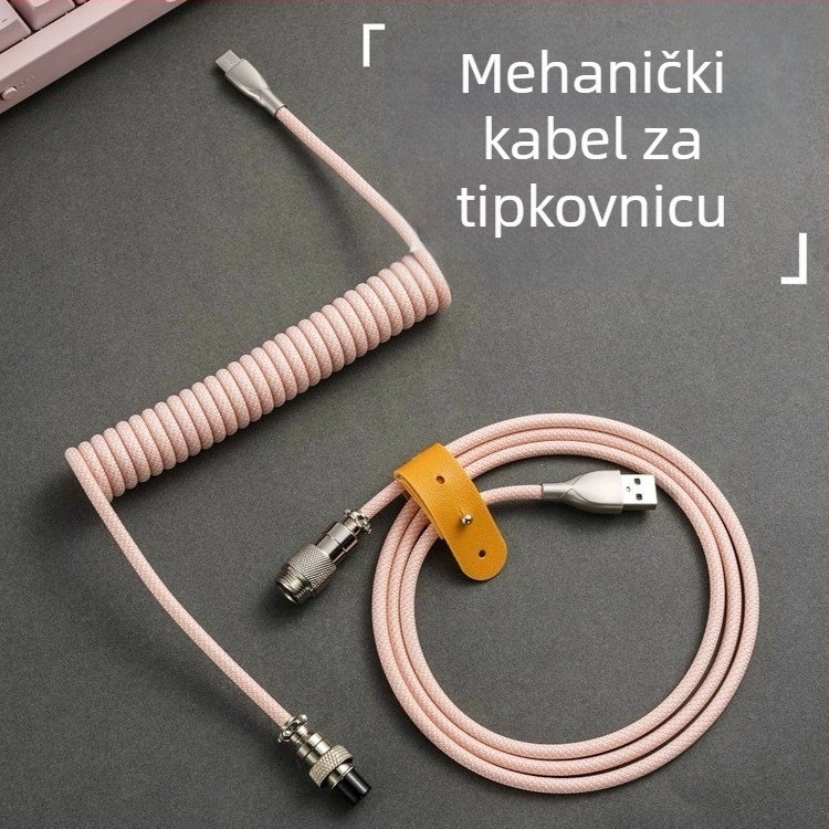 Bitmeite HX3011 zrakoplovni utikač USB podatkovni kabel za proširenje mehaničke tipkovnice, Type-C linija, duljina 1,5 m, kabel od legure