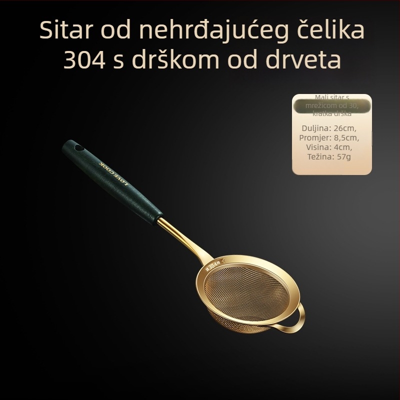 Kuhinjsko sito od nehrđajućeg čelika 304 – protuklizno, prilagođeno logo, mogućnost prilagodbe, lagani luksuzni stil