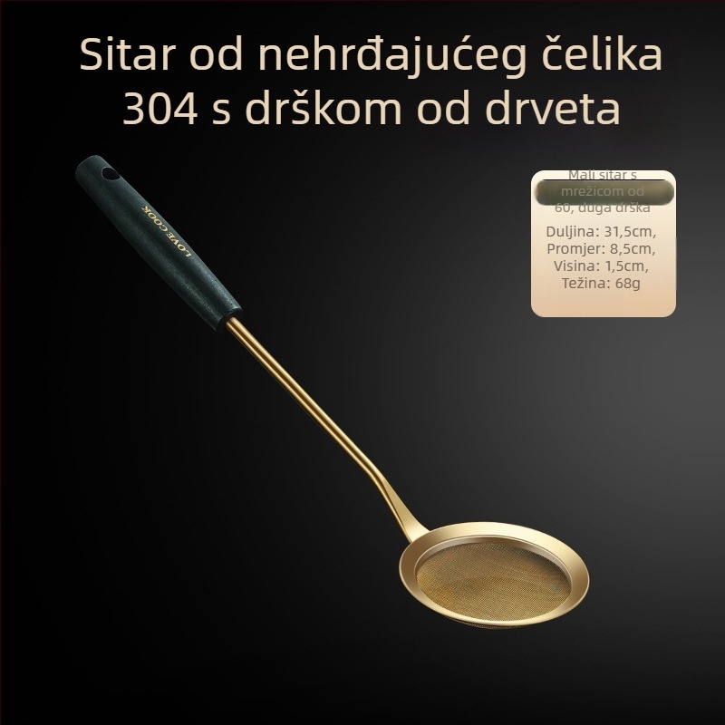 Kuhinjsko sito od nehrđajućeg čelika 304 – protuklizno, prilagođeno logo, mogućnost prilagodbe, lagani luksuzni stil