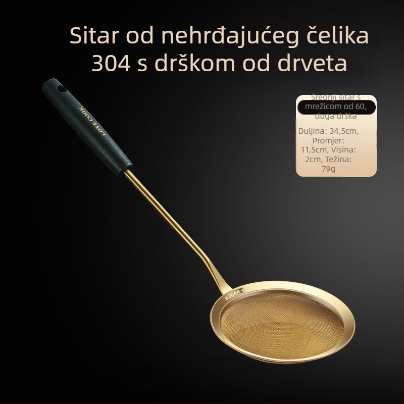 Kuhinjsko sito od nehrđajućeg čelika 304 – protuklizno, prilagođeno logo, mogućnost prilagodbe, lagani luksuzni stil