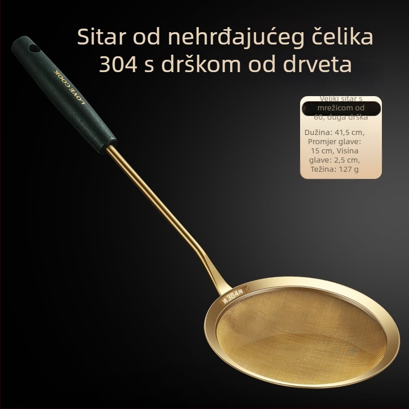 Kuhinjsko sito od nehrđajućeg čelika 304 – protuklizno, prilagođeno logo, mogućnost prilagodbe, lagani luksuzni stil