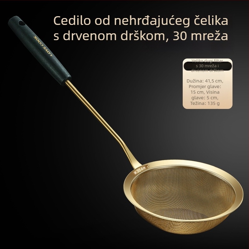 Kuhinjsko sito od nehrđajućeg čelika 304 – protuklizno, prilagođeno logo, mogućnost prilagodbe, lagani luksuzni stil