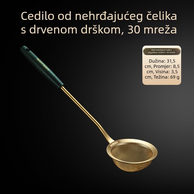 Kuhinjsko sito od nehrđajućeg čelika 304 – protuklizno, prilagođeno logo, mogućnost prilagodbe, lagani luksuzni stil
