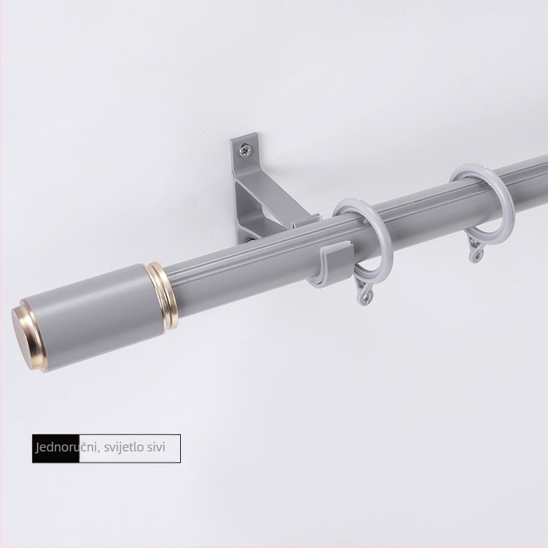 Wantai nosač zavjesnog šipke od aluminijske legure – bočna montaža, perforiran, prilagodljiv, moderni minimalistički stil