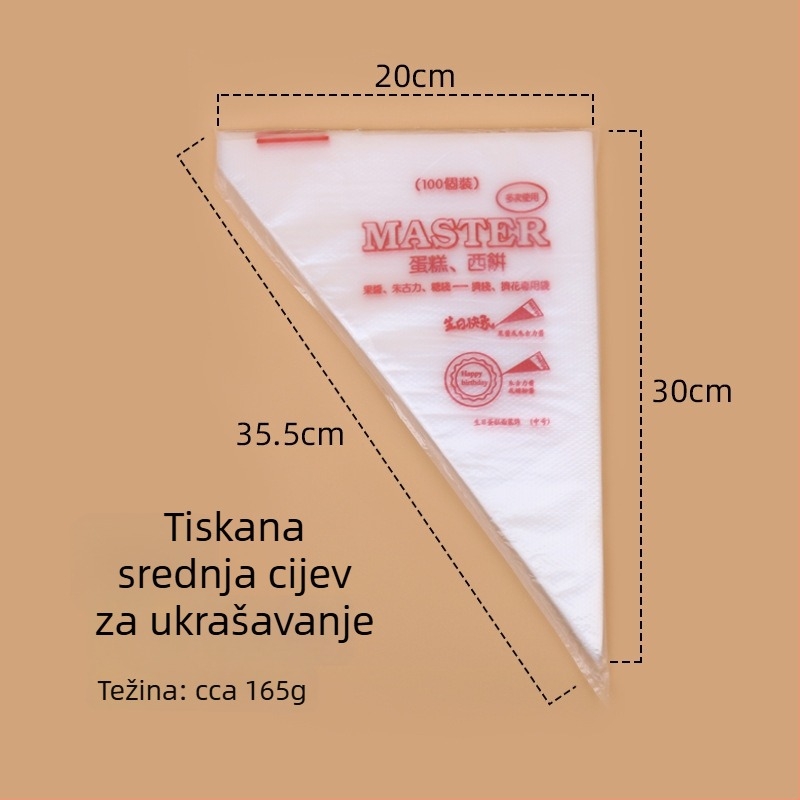 Keyang Jednokratne PE vrećice za ukrašavanje torti, 100 komada u paketu