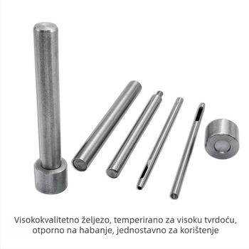 Dvostrani alat za zabijanje čavala, 3-dijelni set za DIY torbe, cipele i šešire — željezo, elektroplating, kružni uzorak, prilagodljive fotografije