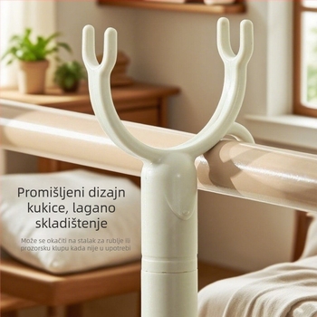 Plastična šipka za sušenje rublja za balkon, odvojiva i modularna, moderan minimalistički stil