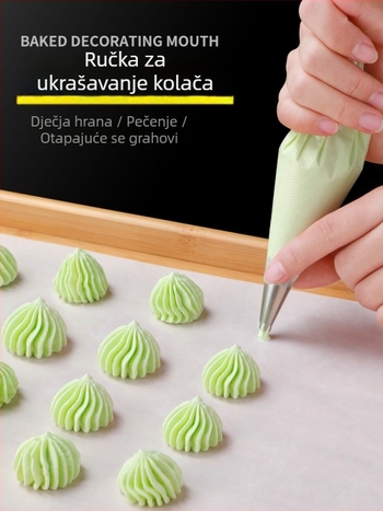 Cjeloviti set vrećica za ukrašavanje i nastavaka za ukrašavanje torti i keksa — prehrambeno sigurna oprema za pečenje