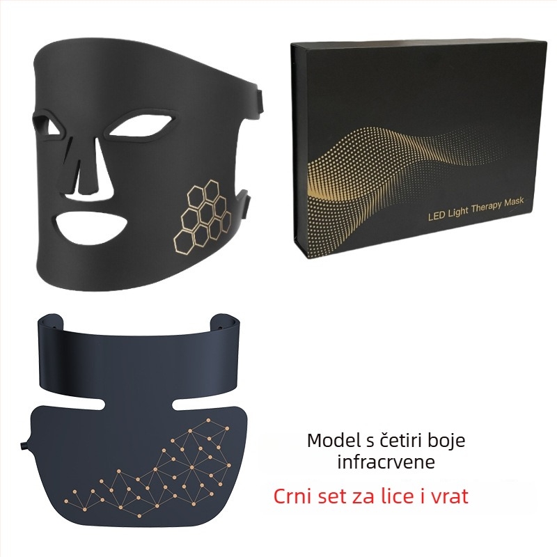 Photon LED uređaj za lice i vrat — silikonska maska, baterija 1200–2000 mAh, IPX4 vodootpornost, fototerapija obojenim svjetlom