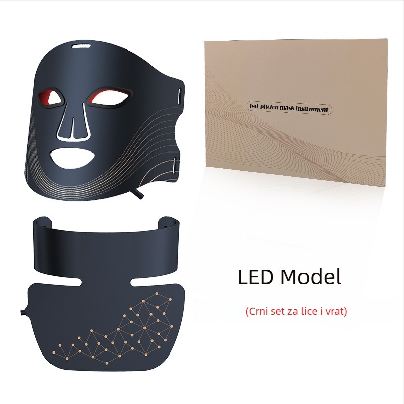 Photon LED uređaj za lice i vrat — silikonska maska, baterija 1200–2000 mAh, IPX4 vodootpornost, fototerapija obojenim svjetlom