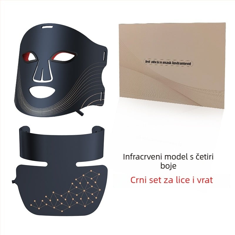 Photon LED uređaj za lice i vrat — silikonska maska, baterija 1200–2000 mAh, IPX4 vodootpornost, fototerapija obojenim svjetlom