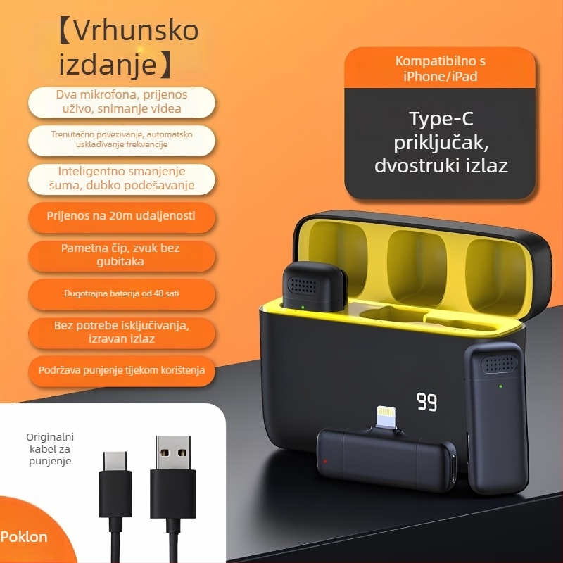 Lavalier mikrofon E30 za mobitel – dječji tip mikrofona, pokretna zavojnica, SNR ≥70 dB