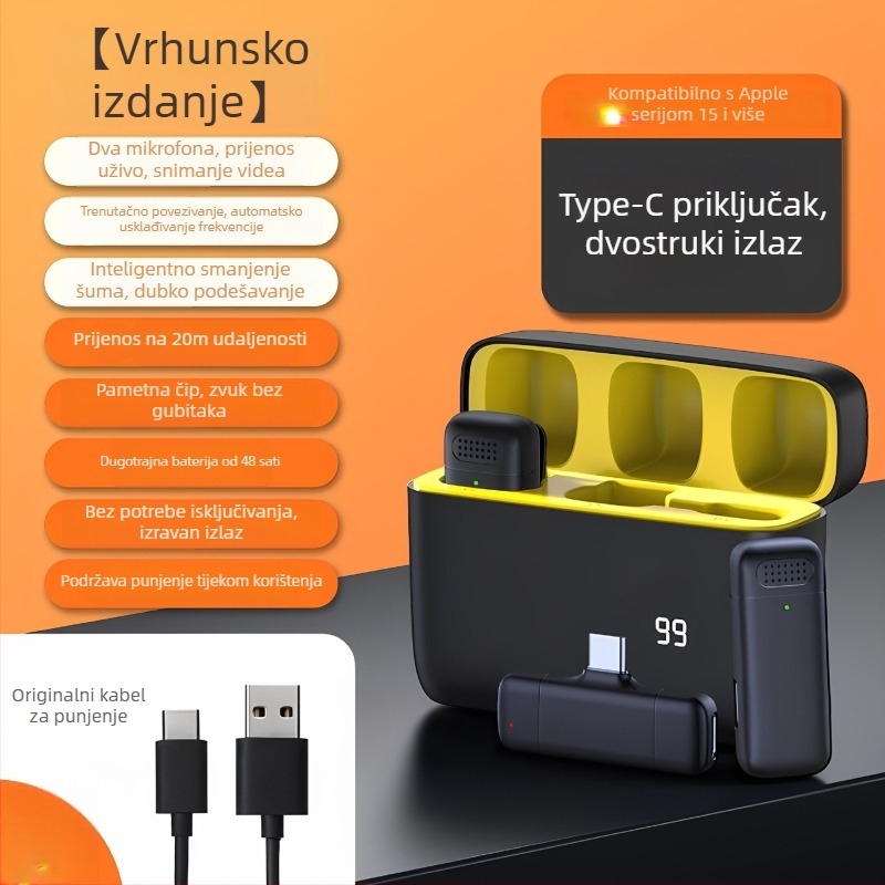 Lavalier mikrofon E30 za mobitel – dječji tip mikrofona, pokretna zavojnica, SNR ≥70 dB