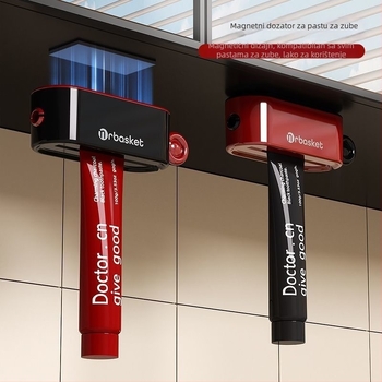 Magnetski dozator za pastu za zube za zidnu instalaciju ispod ogledala, zidni držač za pastu, sredstvo za čišćenje lica i krema za ruke