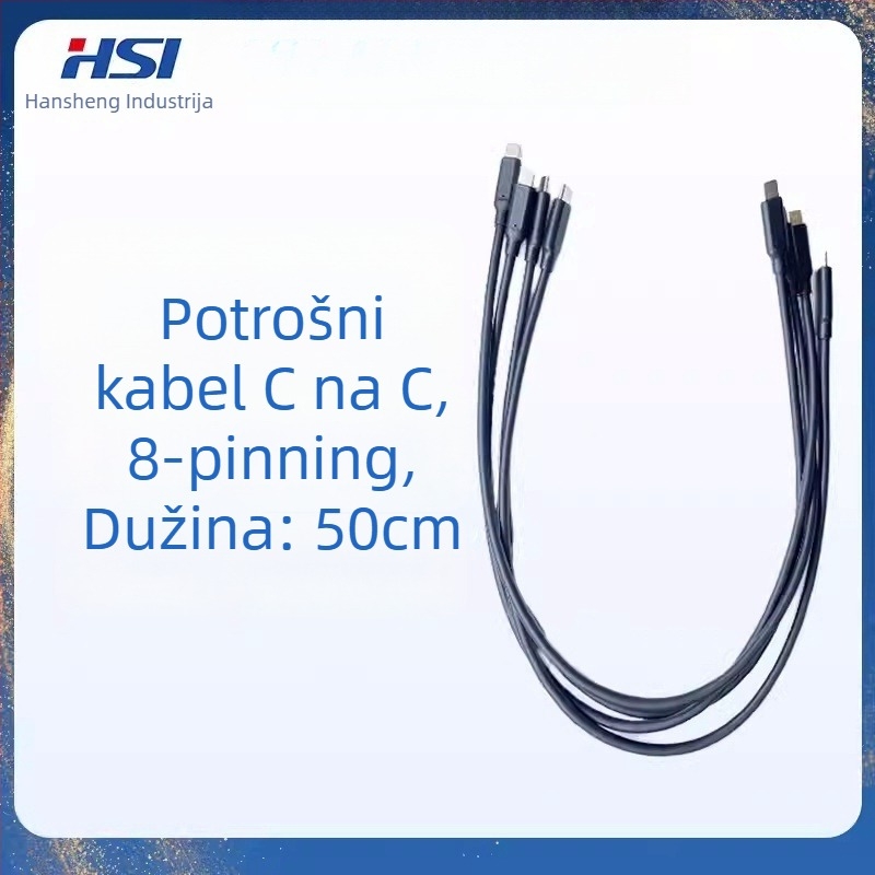 C–C osmerostruki kabel, USB-A–USB-C testni kabel, kompatibilan s Hansheng GTI60XX testerom brzog punjenja