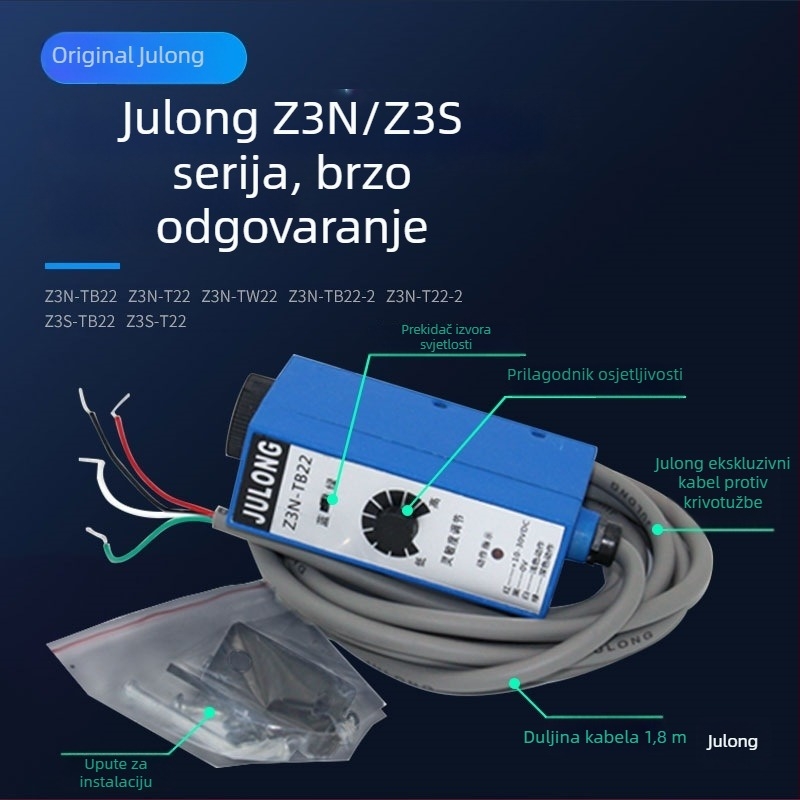 Z3N-TB22 / T22-2 / TW22 / Z3S-T22 Julong fotoelektrični senzor boje za stroj za izradu vrećica, ispravak poravnanja