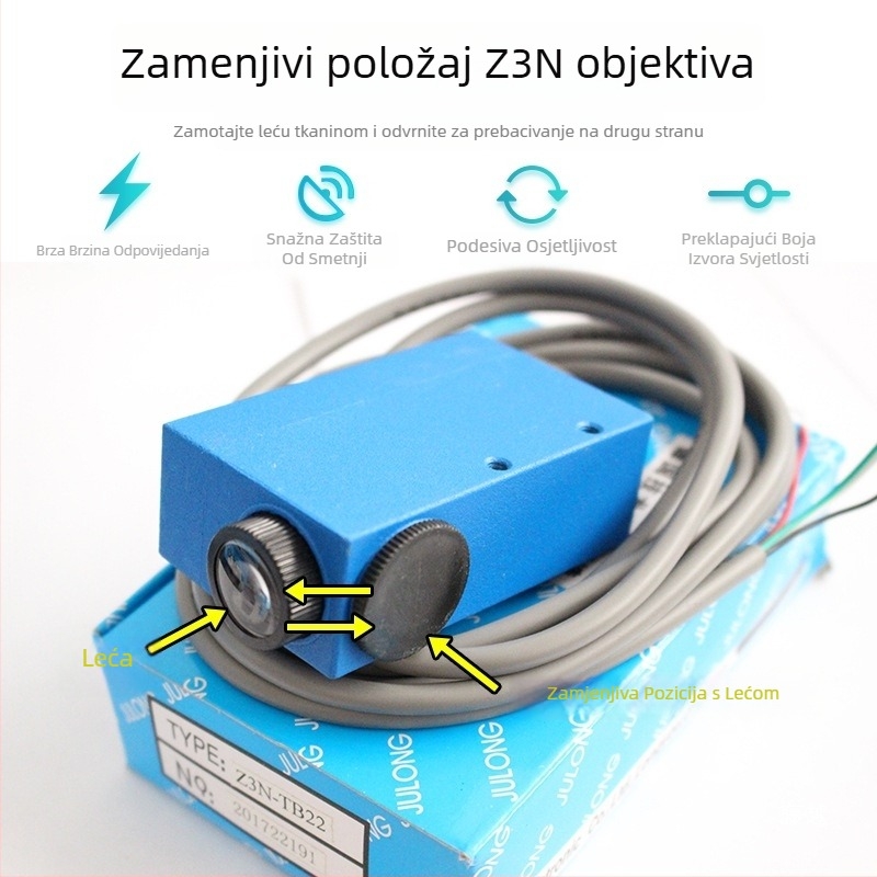 Z3N-TB22 / T22-2 / TW22 / Z3S-T22 Julong fotoelektrični senzor boje za stroj za izradu vrećica, ispravak poravnanja