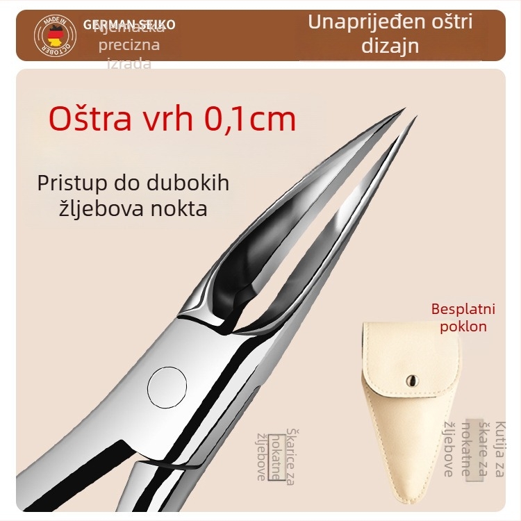 Set kliješta za nokte za urasle nokte — kliješta za utor nokta, nehrđajući čelik, prijenosni pedikerski alat