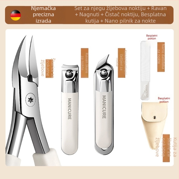 Set kliješta za nokte za urasle nokte — kliješta za utor nokta, nehrđajući čelik, prijenosni pedikerski alat
