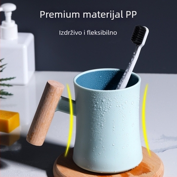 Set čaša za ispiranje usta i čaša za četkicu za zube, plastični, za kućnu upotrebu, prijenosno, za obitelj od tri osobe
