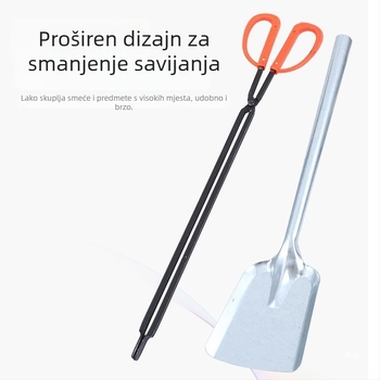Xiangsu Skup alata za peć od ugljena — kuka za vatru, kliješta za vatru, lopatica za ugljen, klipse za ugljen za roštilj; kvadratni oblik, univerzalni stil