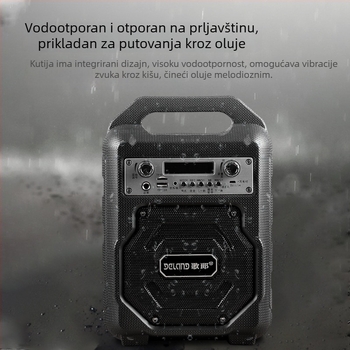 Prijenosni vanjski zvučnik za kvadratni ples: Bluetooth 5.0, IPX2 vodootpornost, 15W izlaz, ugrađena baterija 2000–4000mAh, domet 15 m