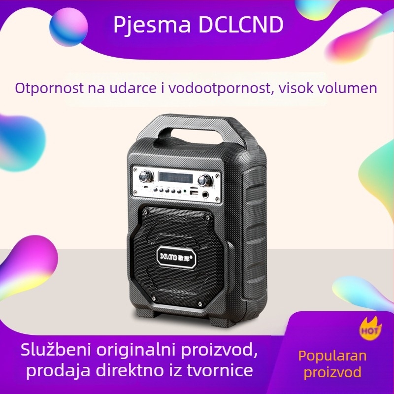 Prijenosni vanjski zvučnik za kvadratni ples: Bluetooth 5.0, IPX2 vodootpornost, 15W izlaz, ugrađena baterija 2000–4000mAh, domet 15 m
