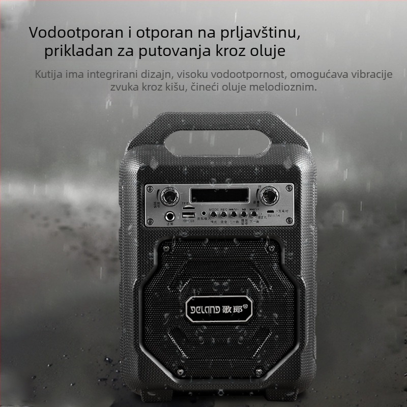Prijenosni vanjski zvučnik za kvadratni ples: Bluetooth 5.0, IPX2 vodootpornost, 15W izlaz, ugrađena baterija 2000–4000mAh, domet 15 m
