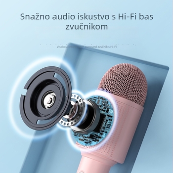 Bežični Bluetooth mikrofon s integriranim mikrofonom; Bluetooth 5.0, ugrađena baterija 800–1000 mAh, autonomia 3–6 sati, frekvencijski raspon 100 Hz–20 kHz, za kućnu upotrebu, PC i pozornicu