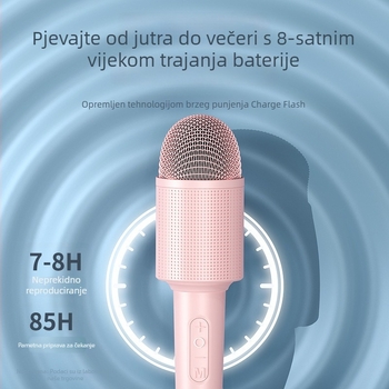 Bežični Bluetooth mikrofon s integriranim mikrofonom; Bluetooth 5.0, ugrađena baterija 800–1000 mAh, autonomia 3–6 sati, frekvencijski raspon 100 Hz–20 kHz, za kućnu upotrebu, PC i pozornicu