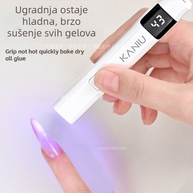 Lampa za sušenje noktiju za nail art — brzo sušenje, ručna, prijenosna, punjiva, sa stalkom